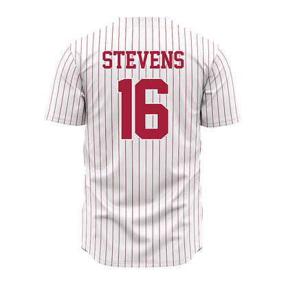 Alabama - NCAA Baseball : Jonathan Stevens - Pinstripe Jersey-2