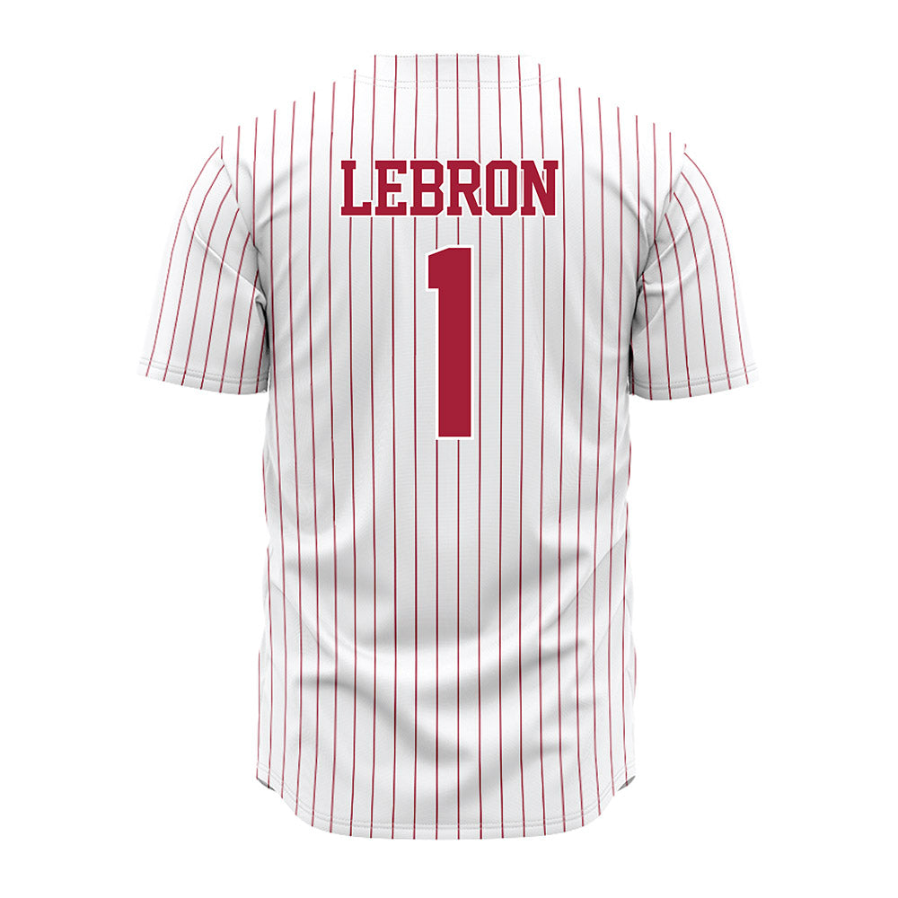 Alabama - NCAA Baseball : Justin Lebron - Pinstripe Jersey-2