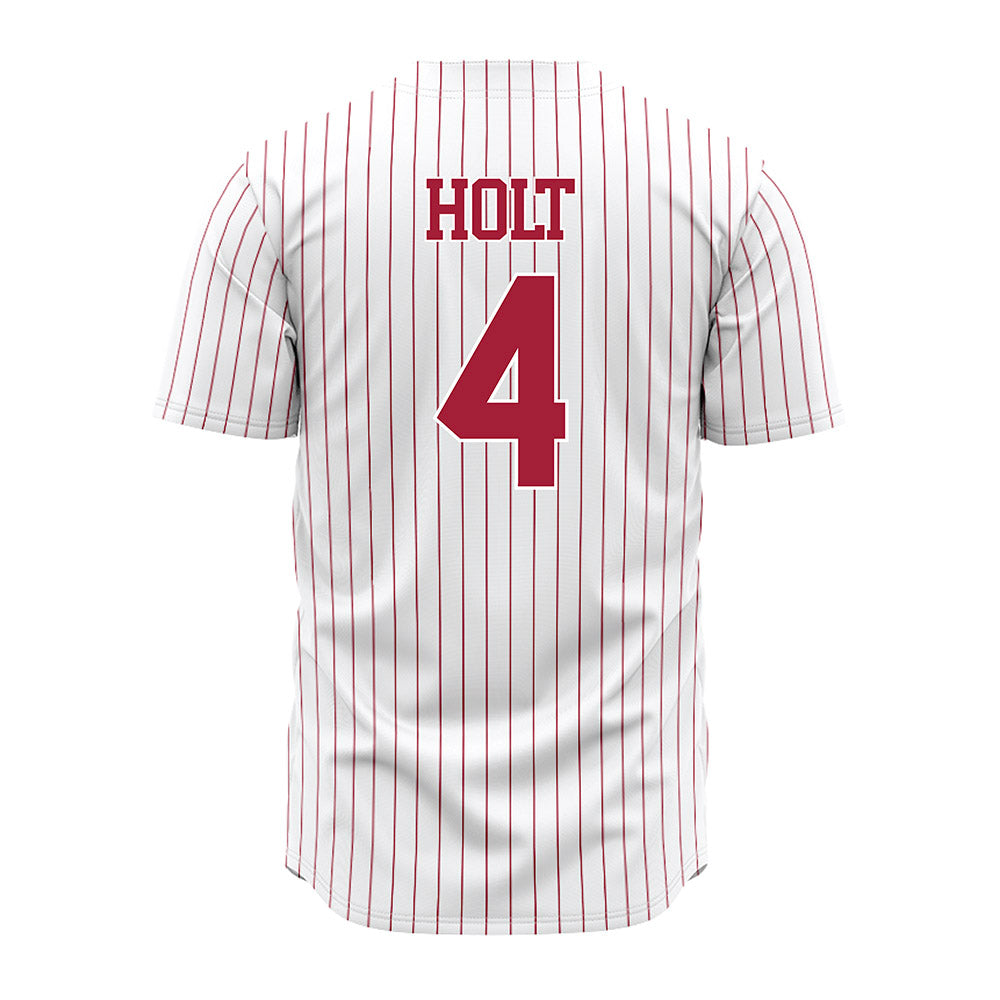 Alabama - NCAA Baseball : Brennan Holt - Pinstripe Jersey-3