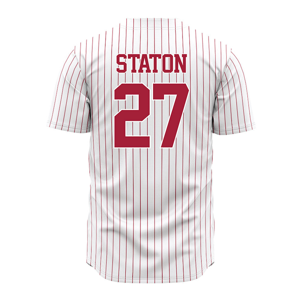 Alabama - NCAA Baseball : Garrett Staton - Pinstripe Jersey-2