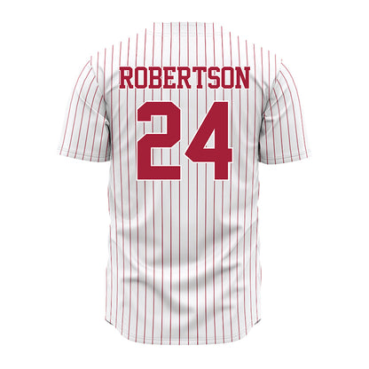 Alabama - NCAA Baseball : Tate Robertson - Pinstripe Jersey-3