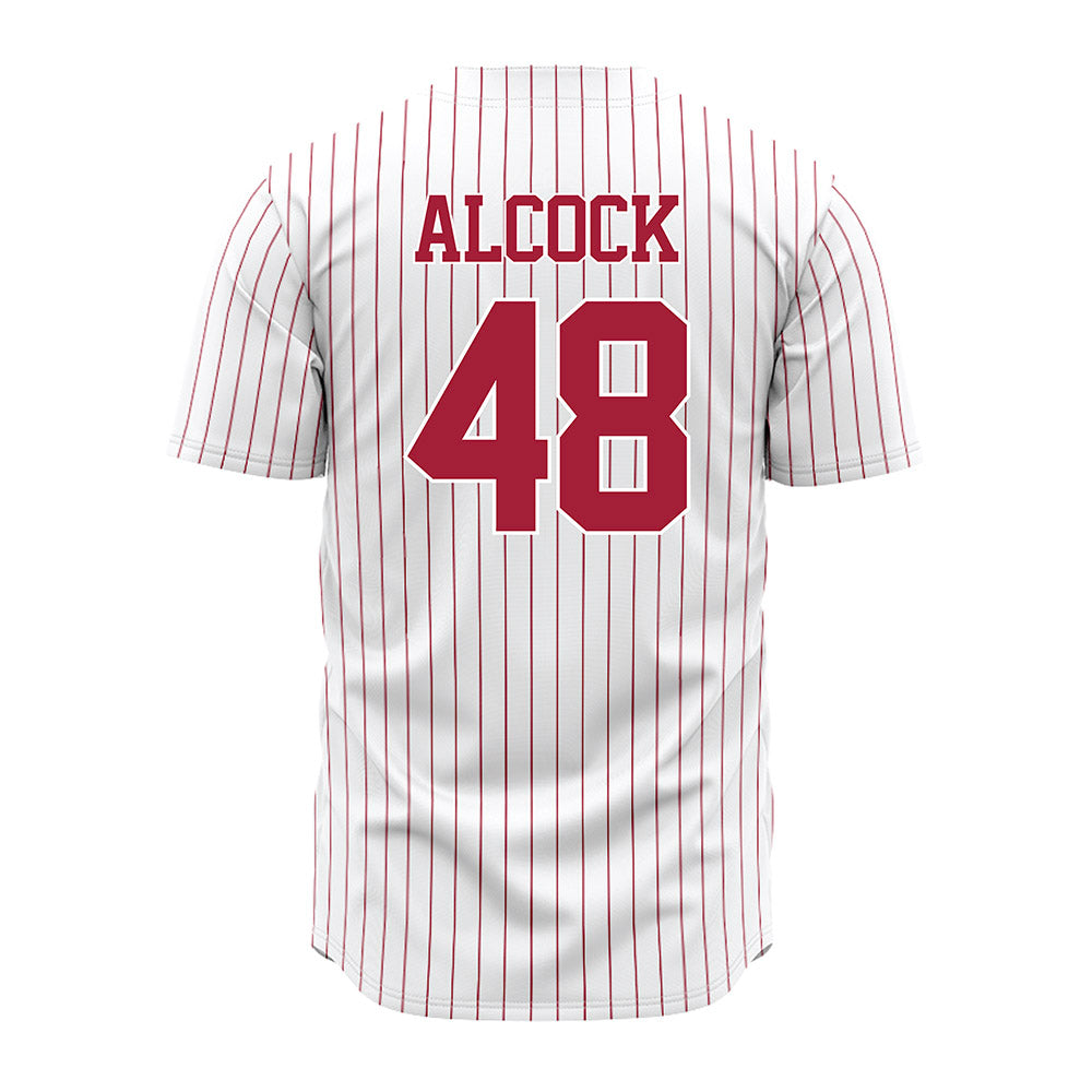 Alabama - NCAA Baseball : Bobby Alcock - Pinstripe Jersey-3