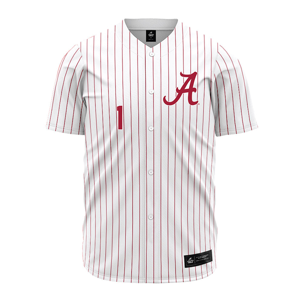 Alabama - NCAA Baseball : Justin Lebron - Pinstripe Jersey-1