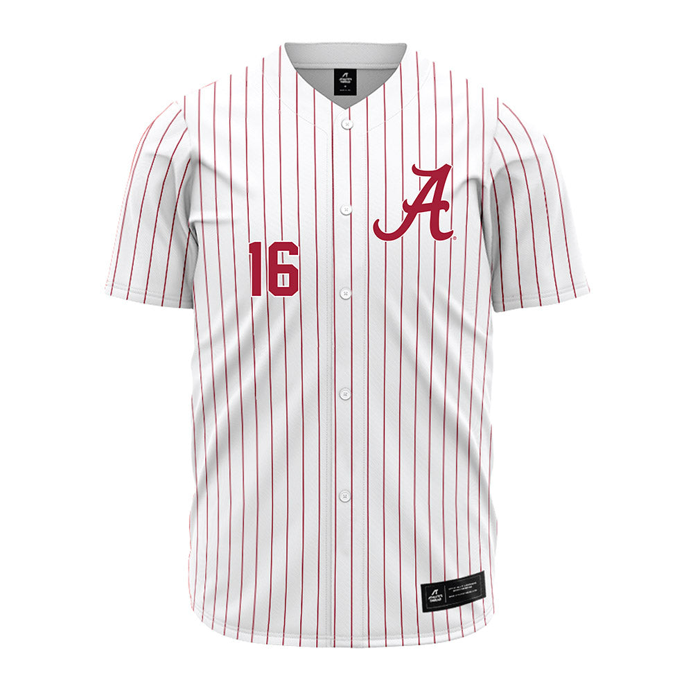 Alabama - NCAA Baseball : Jonathan Stevens - Pinstripe Jersey-0