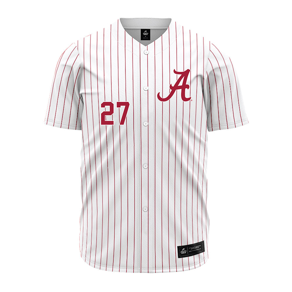 Alabama - NCAA Baseball : Garrett Staton - Pinstripe Jersey-1