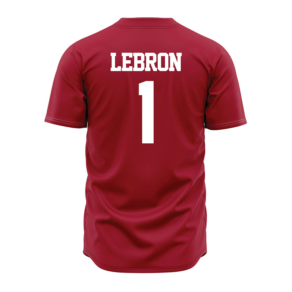 Alabama - NCAA Baseball : Justin Lebron - Crimson Jersey-1
