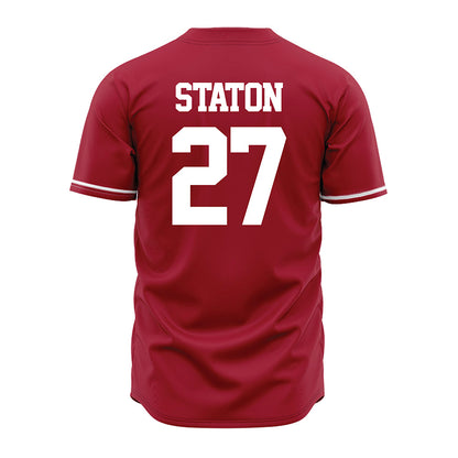 Alabama - NCAA Baseball : Garrett Staton - Cardinal Jersey-2