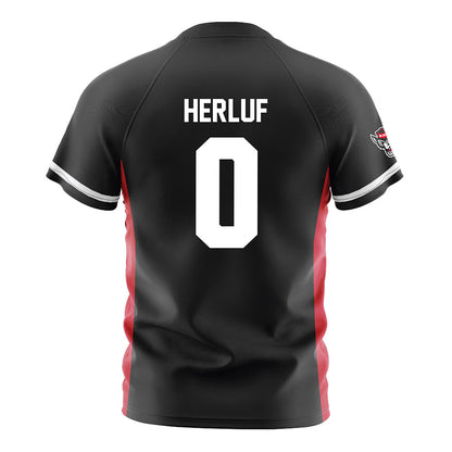 NC State - NCAA Men's Soccer : Christian Herluf - Black Soccer Jersey-1