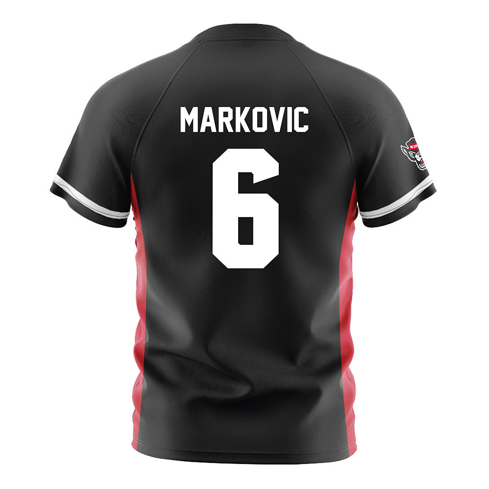 NC State - NCAA Men's Soccer : Nikola Markovic - Black Soccer Jersey-1