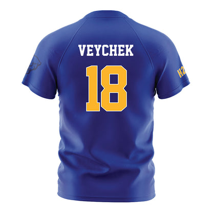 Pittsburgh - NCAA Men's Soccer : Joshua Veychek - Blue Soccer Jersey-1