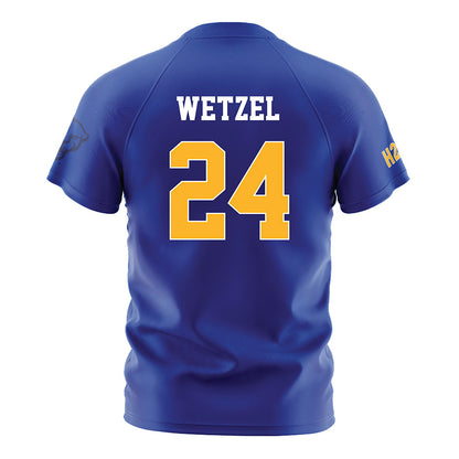 Pittsburgh - NCAA Men's Soccer : Gavin Wetzel - Blue Soccer Jersey-1
