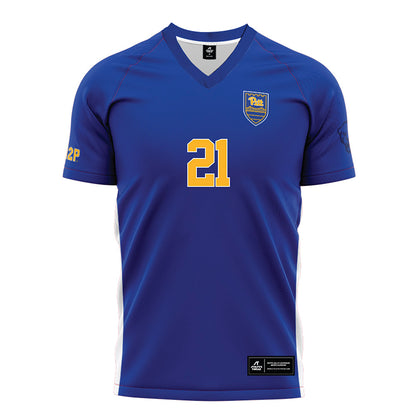 Pittsburgh - NCAA Men's Soccer : Casper Svendby - Blue Soccer Jersey-0