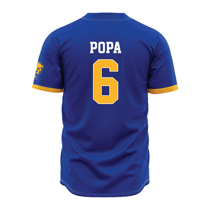 Pittsburgh - NCAA Baseball : Dom Popa - Blue Jersey