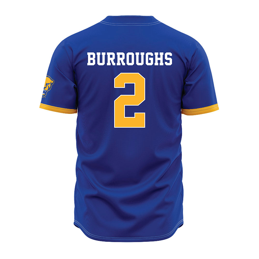 Pittsburgh - NCAA Baseball : Keeton Burroughs - Blue Jersey-1