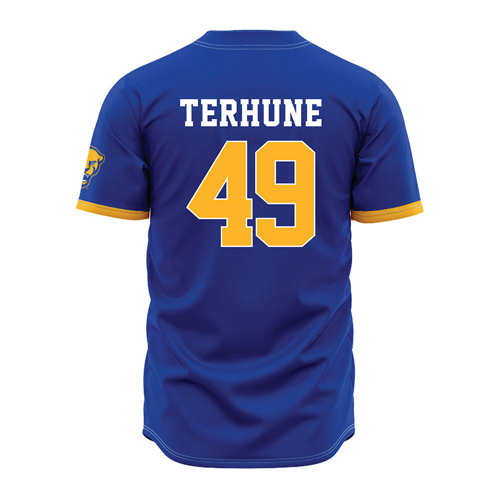 Pittsburgh - NCAA Baseball : Isaac Terhune - Blue Jersey-1