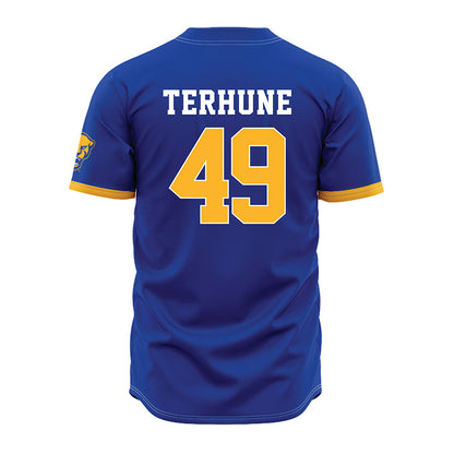 Pittsburgh - NCAA Baseball : Isaac Terhune - Blue Jersey-1