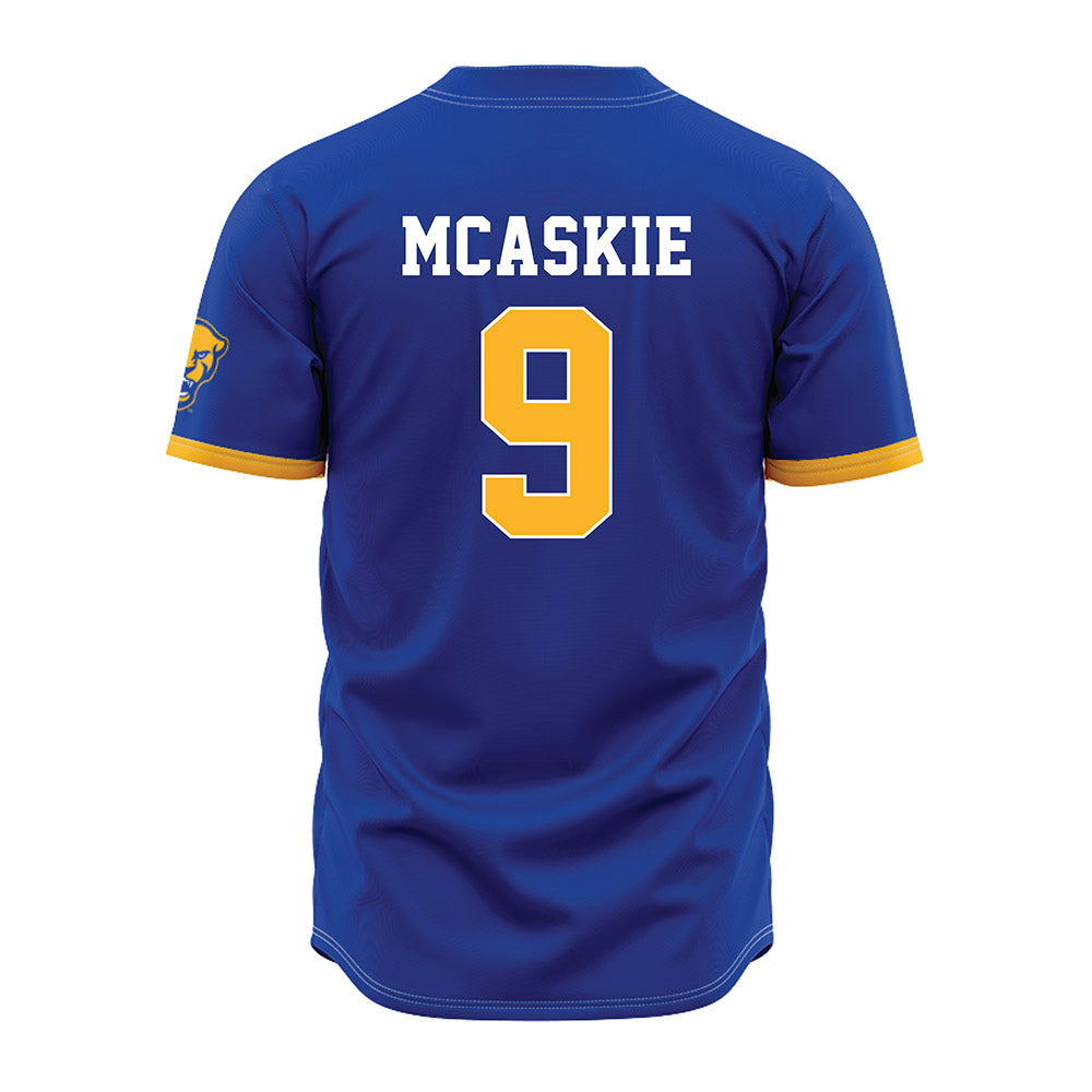 Pittsburgh - NCAA Baseball : Aidan McAskie - Blue Jersey-1