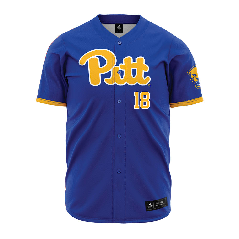 Pittsburgh - NCAA Baseball : Sebastian Pisacreta - Blue Jersey-0