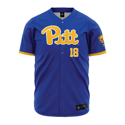 Pittsburgh - NCAA Baseball : Sebastian Pisacreta - Blue Jersey-0
