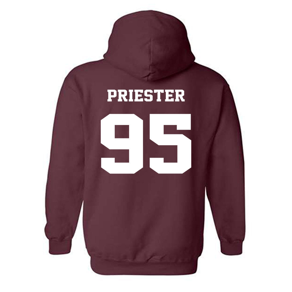 Virginia Tech - NCAA Football : Jahzari Priester - Fashion Shersey Hooded Sweatshirt-1