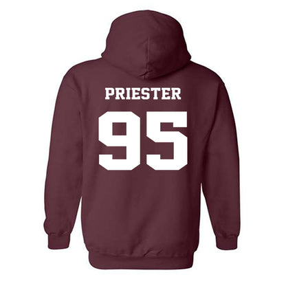 Virginia Tech - NCAA Football : Jahzari Priester - Fashion Shersey Hooded Sweatshirt-1
