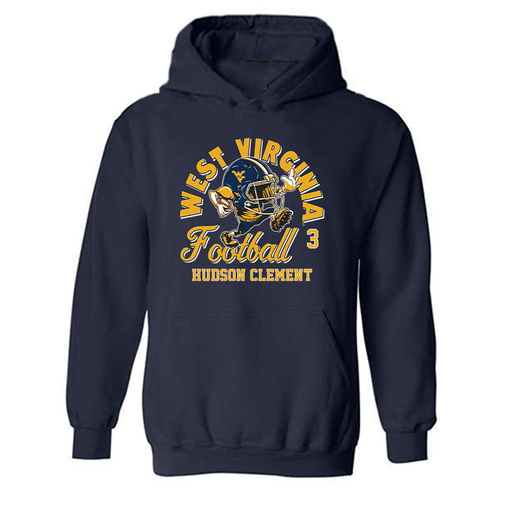 West Virginia - NCAA Football : Hudson Clement - Fashion Shersey Hooded Sweatshirt-0