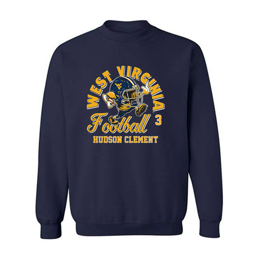 West Virginia - NCAA Football : Hudson Clement - Fashion Shersey Crewneck Sweatshirt-0