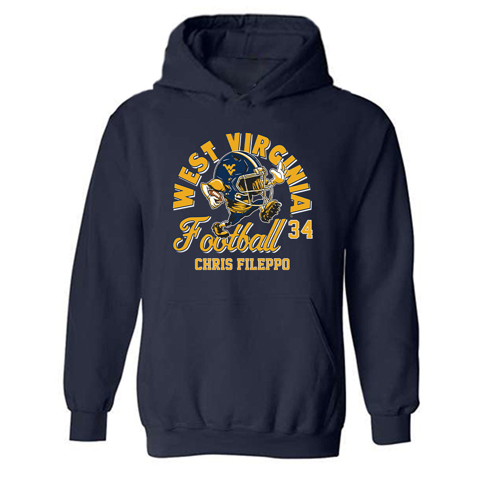 West Virginia - NCAA Football : Chris Fileppo - Fashion Shersey Hooded Sweatshirt-0