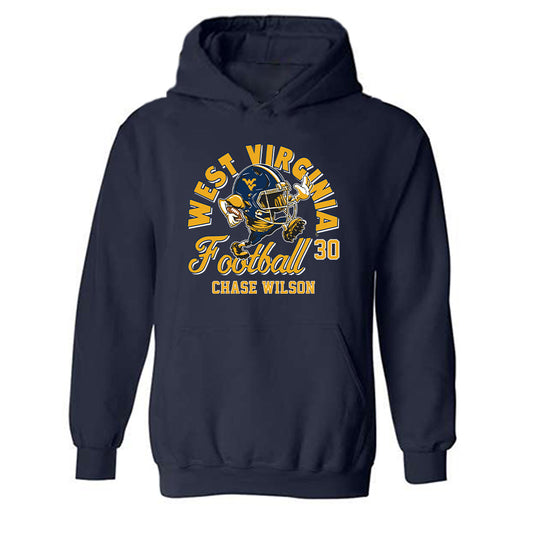 West Virginia - NCAA Football : Chase Wilson - Fashion Shersey Hooded Sweatshirt-0
