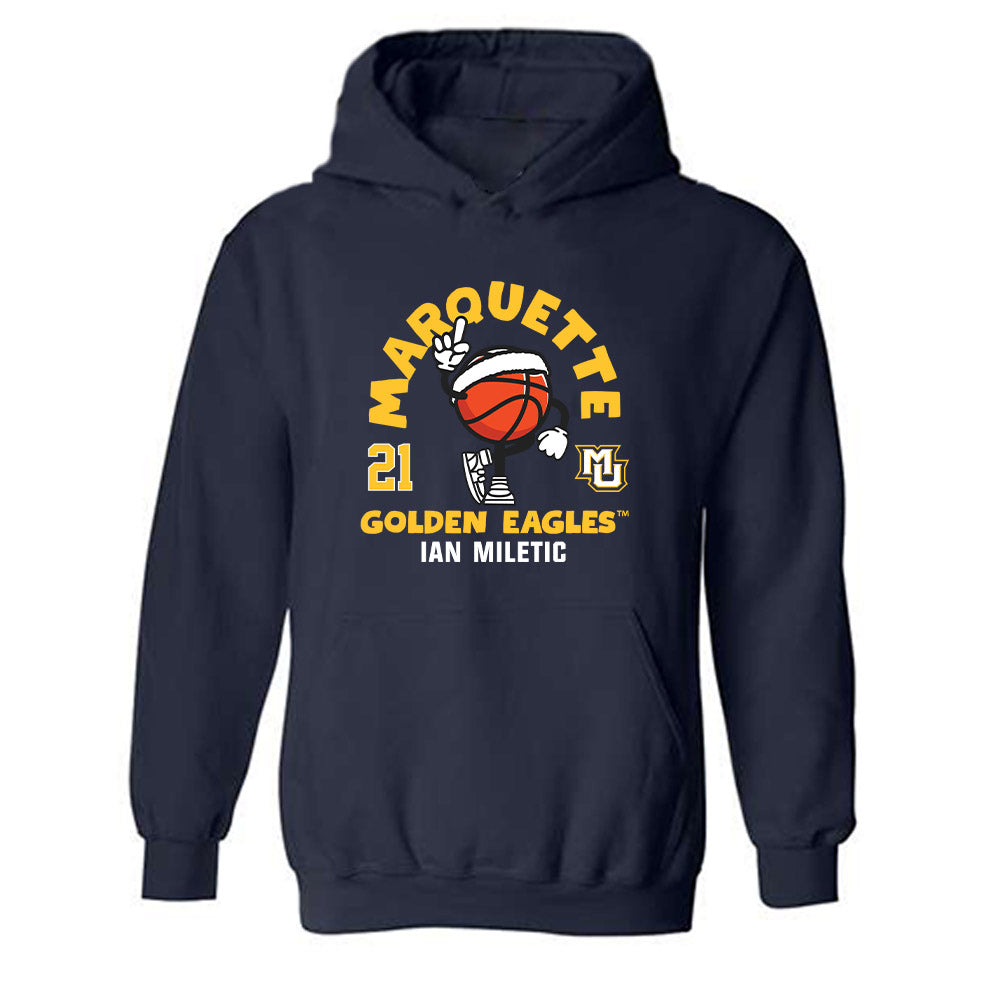 Marquette - NCAA Men's Basketball : Ian Miletic - Fashion Shersey Hooded Sweatshirt-0