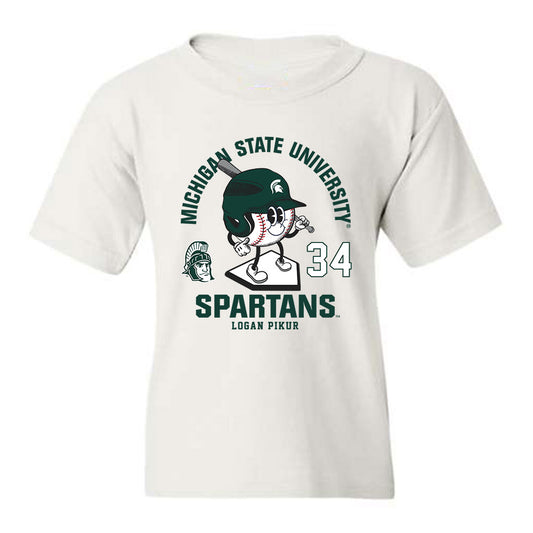 Michigan State - NCAA Baseball : Logan Pikur - Youth T-Shirt