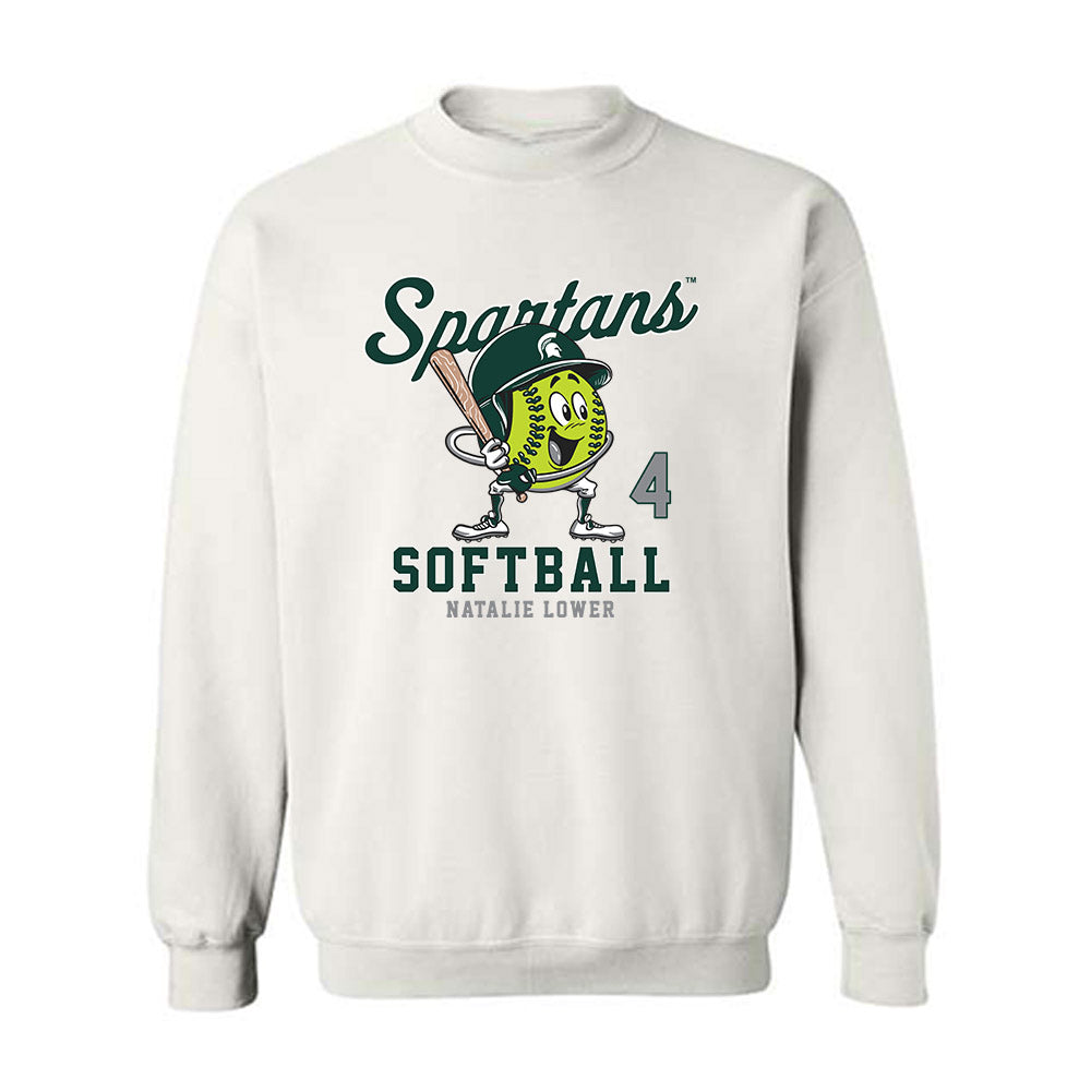 Michigan State - NCAA Softball : Natalie Lower - Fashion Shersey Crewneck Sweatshirt-0