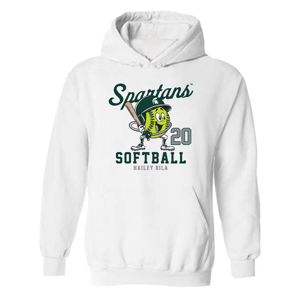 Michigan State - NCAA Softball : Hailey Bila - Fashion Shersey Hooded Sweatshirt-0