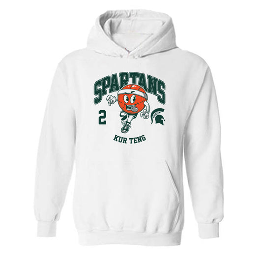 Michigan State - NCAA Men's Basketball : Kur Teng - Fashion Shersey Hooded Sweatshirt-0