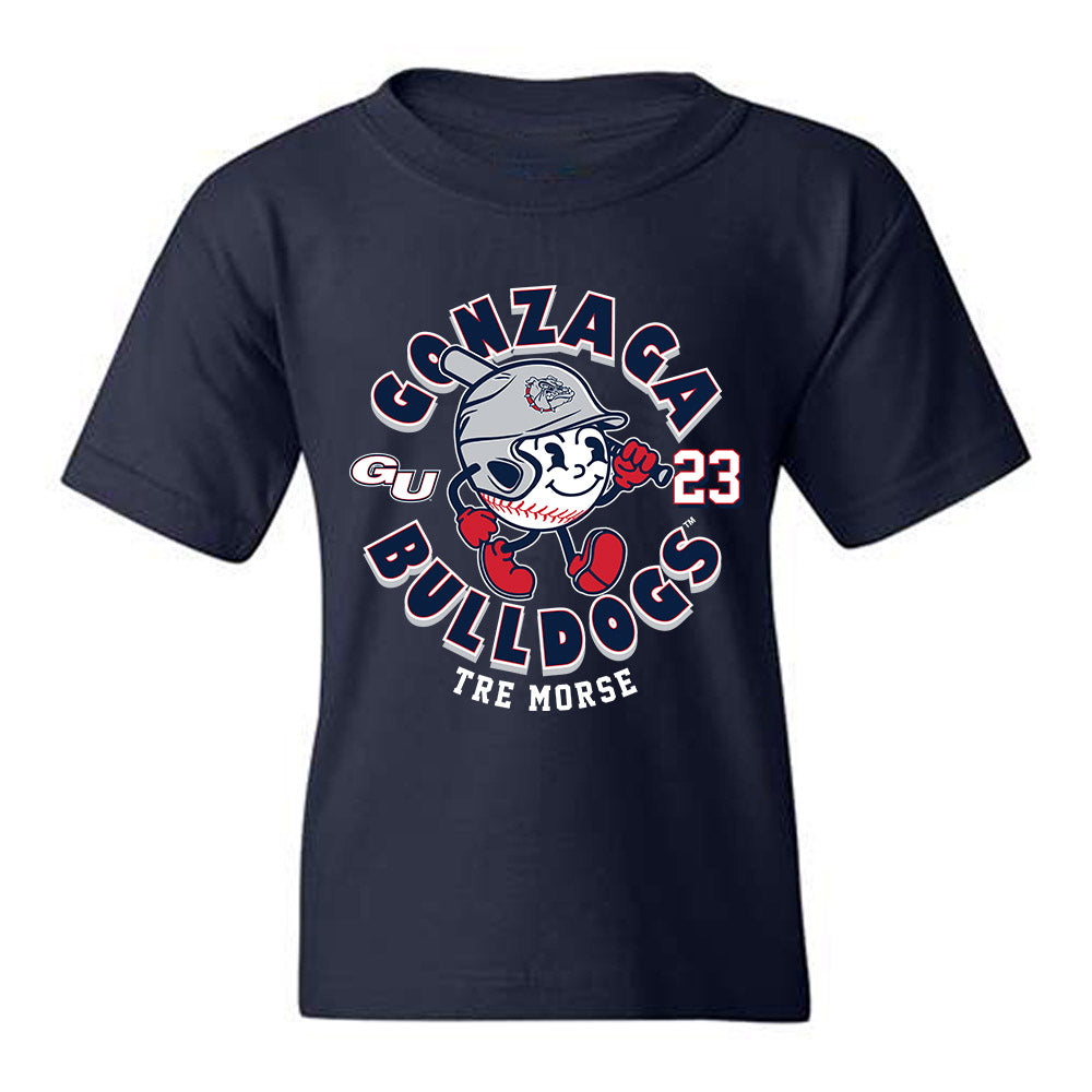 Gonzaga - NCAA Baseball : Tre Morse - Fashion Shersey Youth T-Shirt-0
