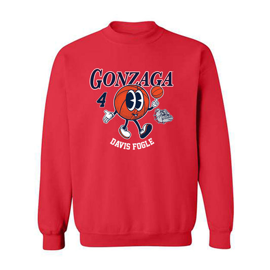 Gonzaga - NCAA Men's Basketball : Davis Fogle - Fashion Shersey Crewneck Sweatshirt-0