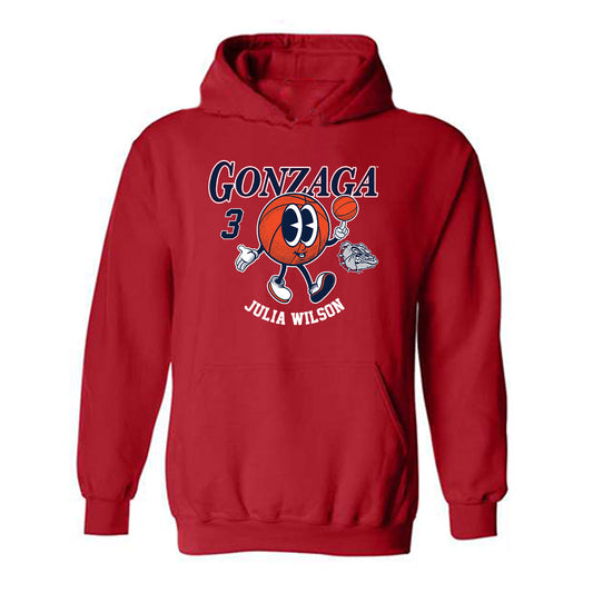Gonzaga - NCAA Women's Basketball : Julia Wilson - Fashion Shersey Hooded Sweatshirt-0