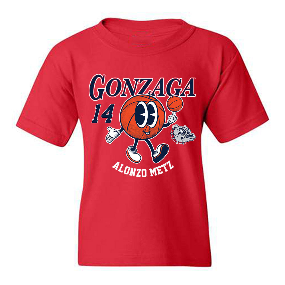 Gonzaga - NCAA Men's Basketball : Alonzo Metz - Fashion Shersey Youth T-Shirt-0