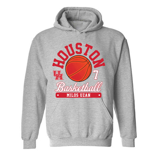 Houston - NCAA Men's Basketball : Milos Uzan - Fashion Shersey Hooded Sweatshirt-0