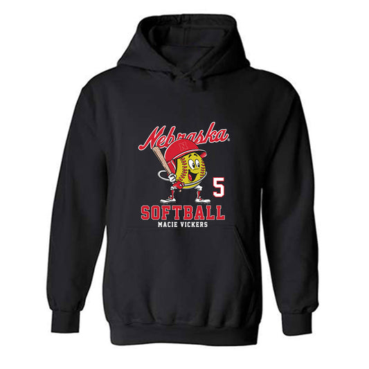 Nebraska - NCAA Softball : Macie Vickers - Fashion Shersey Hooded Sweatshirt-0