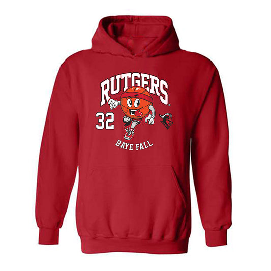 Rutgers - NCAA Men's Basketball : Baye Fall - Fashion Shersey Hooded Sweatshirt-0