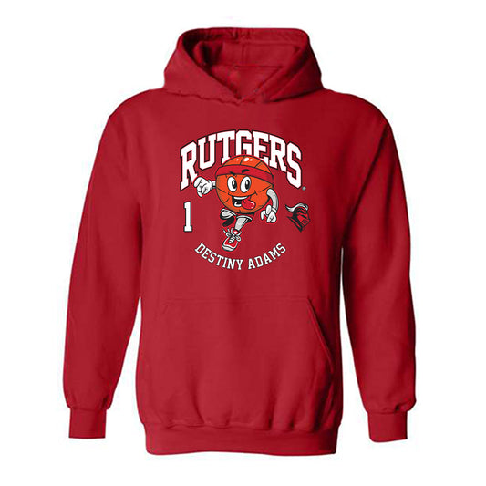 Rutgers - NCAA Women's Basketball : Destiny Adams - Fashion Shersey Hooded Sweatshirt-0