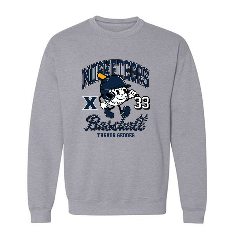 Xavier - NCAA Baseball : Trevor Geddes - Fashion Shersey Crewneck Sweatshirt