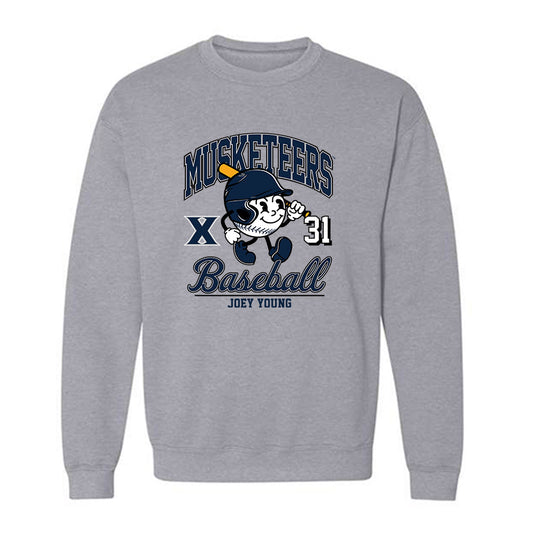 Xavier - NCAA Baseball : Joey Young - Fashion Shersey Crewneck Sweatshirt-0