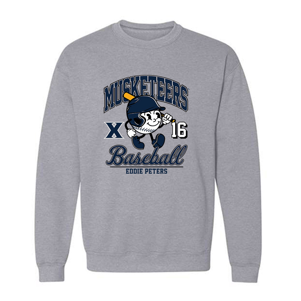 Xavier - NCAA Baseball : Eddie Peters - Fashion Shersey Crewneck Sweatshirt