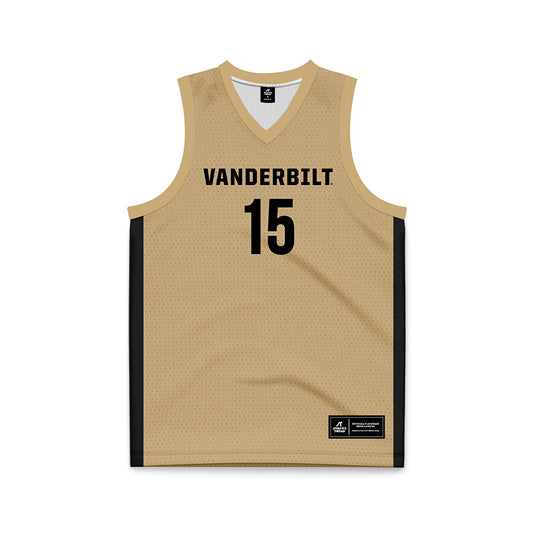 Vanderbilt - NCAA Women's Basketball : Ndjakalenga Mwenentanda - Gold Basketball Jersey-0