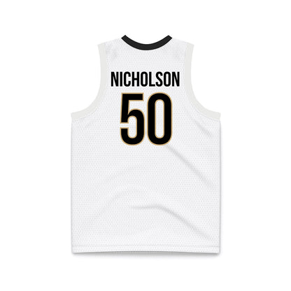 Vanderbilt - NCAA Men's Basketball : Mason Nicholson - White Basketball Jersey-1