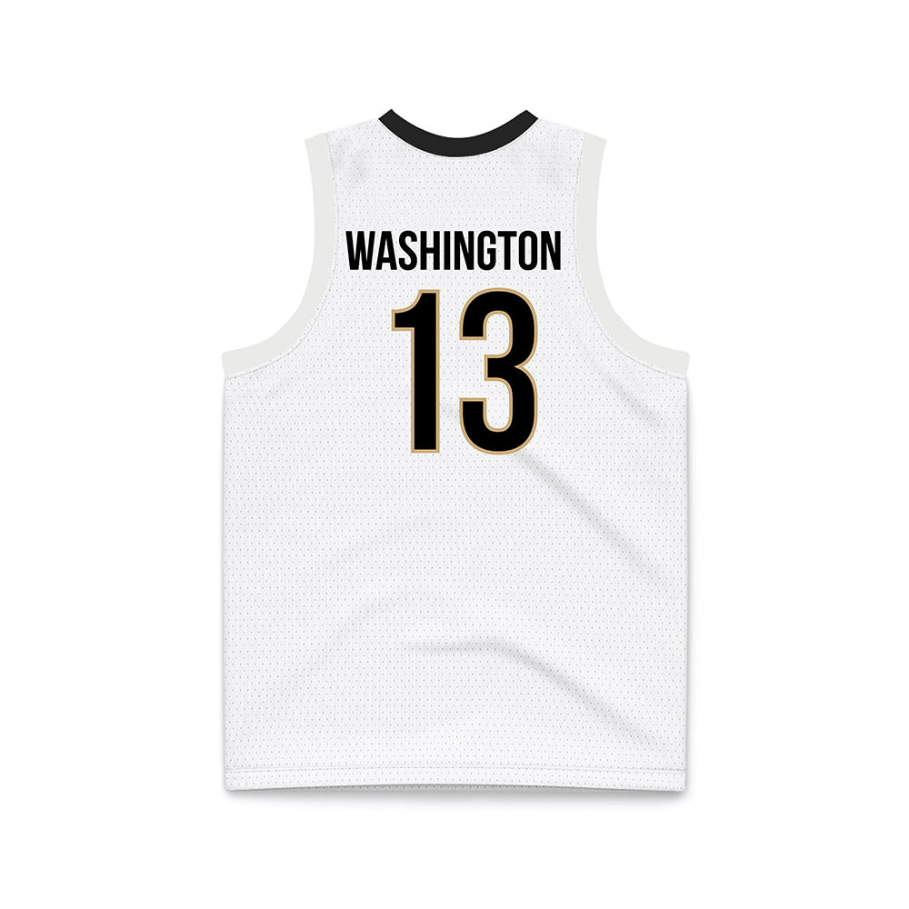 Vanderbilt - NCAA Men's Basketball : Jalen Washington - White Basketball Jersey-1