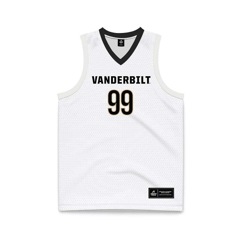 Vanderbilt - NCAA Men's Basketball : Devin Mcglockton - White Basketball Jersey-0