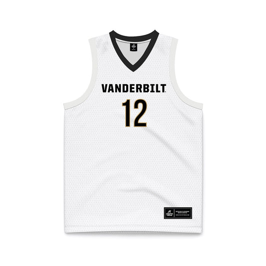Vanderbilt - NCAA Men's Basketball : Jaylon Dean-Vines - White Basketball Jersey-0